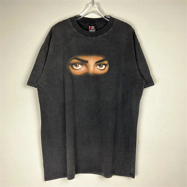 skatercore aesthetic print tee featuring vintage retro style old school mjs eye printing high street t shirt tops