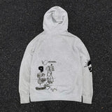 Y2K Retro College Style Hoodie Male And Female Couple Outfit Line Draw