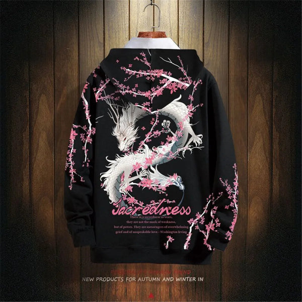 Fashion Hip Hop Dragon Hoodie Streetwear Men Casual Spring Autumn Clot
