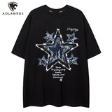 Trapwear Crying angel – Men Short Sleeve T Shirts Embroidery Star Patchwork Tees Str