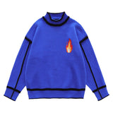 "Fire Flame" Unisex Men Women Streetwear Graphic Sweater Daulet Apparel