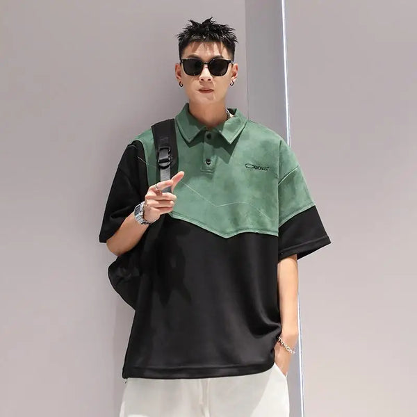 Glitchcore Melting smiley – Summer Street Hip Hop Men And Women Trendy Personality Polo