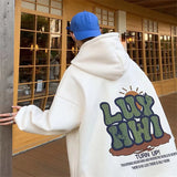 New Letter Graphic Print Hooded Sweatshirts For Men Elegant Vintage Co