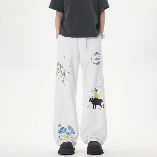 graffiti print straight leg casual pants y2k pants street dance hip hop vintage sports pants for women trendy cool new trousers minimalist street pants