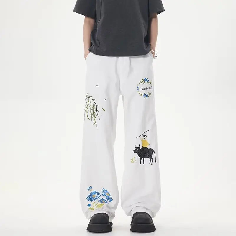 graffiti print straight leg casual pants y2k pants street dance hip hop vintage sports pants for women trendy cool new trousers unique default style 1697