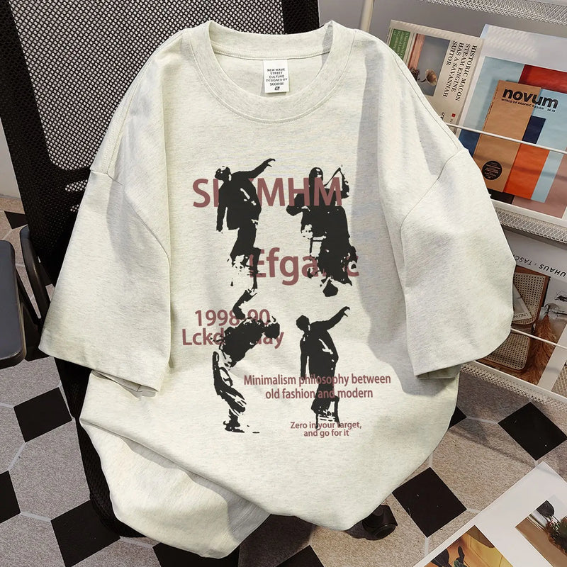 Glitchcore Chrome print – American Style Trendy Men And Women Retro Personality Graphic
