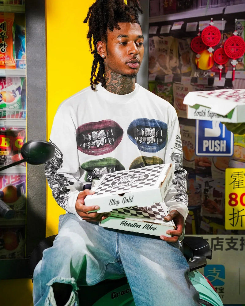 Oversized Vapor Tee – Static Emoji Glitch Graphic Aesthetic