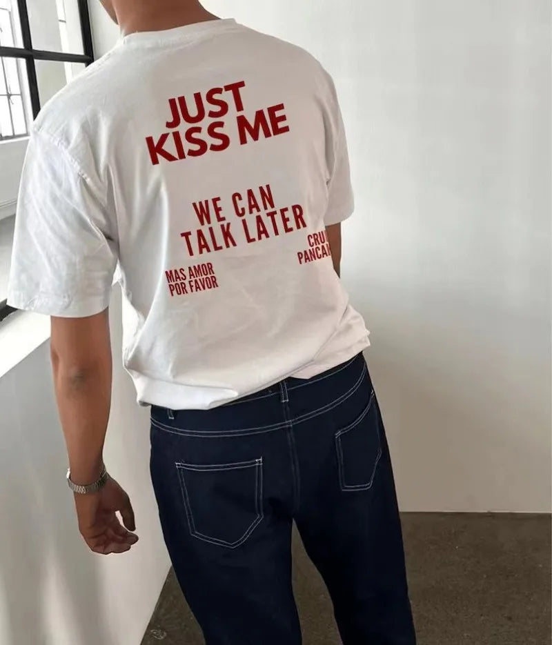 Grunge Aesthetic print tee – 2023 Summer High Street Fashion Letter Print Short Sleeve T