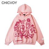 Chicvoy Women Hoodie Y2K Scrawl Graphic Harajuka Sudaderas Grunge Pull