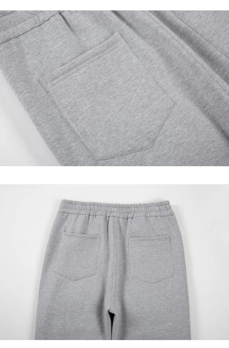 mens high street loose fit elastic waist pants winter warm fleece pants bottons hip hop drawstring sportwear sweatpants joggers unique joggers style 3064
