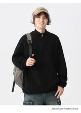 minimalist knit hoodie, photo-ready knit, unisex oversized techwear hoodie for men street style