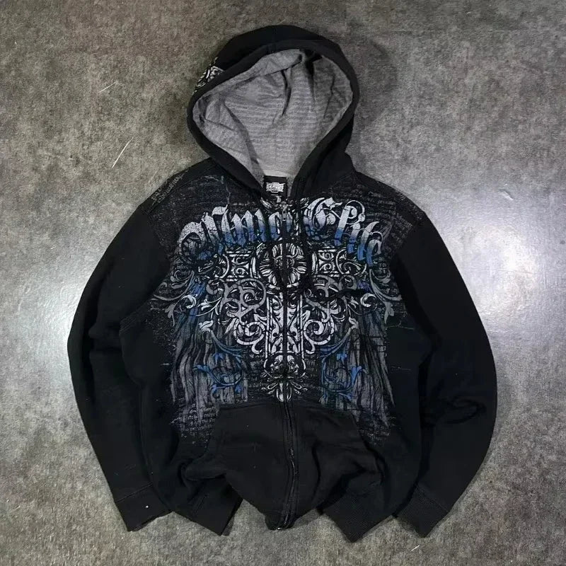 American Street Fashion Trend Loose Hoodie Men Harajuku Y2K New Hip Ho