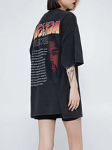 Harajuku Oversized Shirt – Hip Hop Streetwear T Shirt Mens Vintage Poster Graphic Print – Modern Streetwear for Everyone