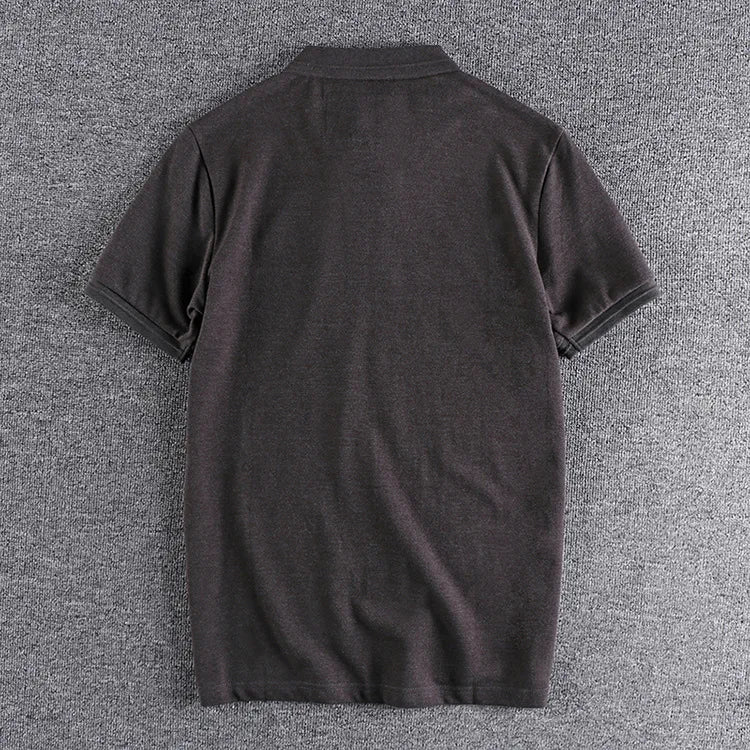 Gothic Vintage print – Summer Mens Polo Shirt Cotton Lapel T Shirt Retro Loose Soli
