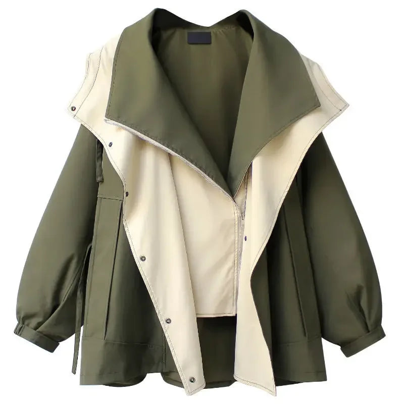 Waist Mid Length Windbreaker 2024 New Korean Style New High End Womens