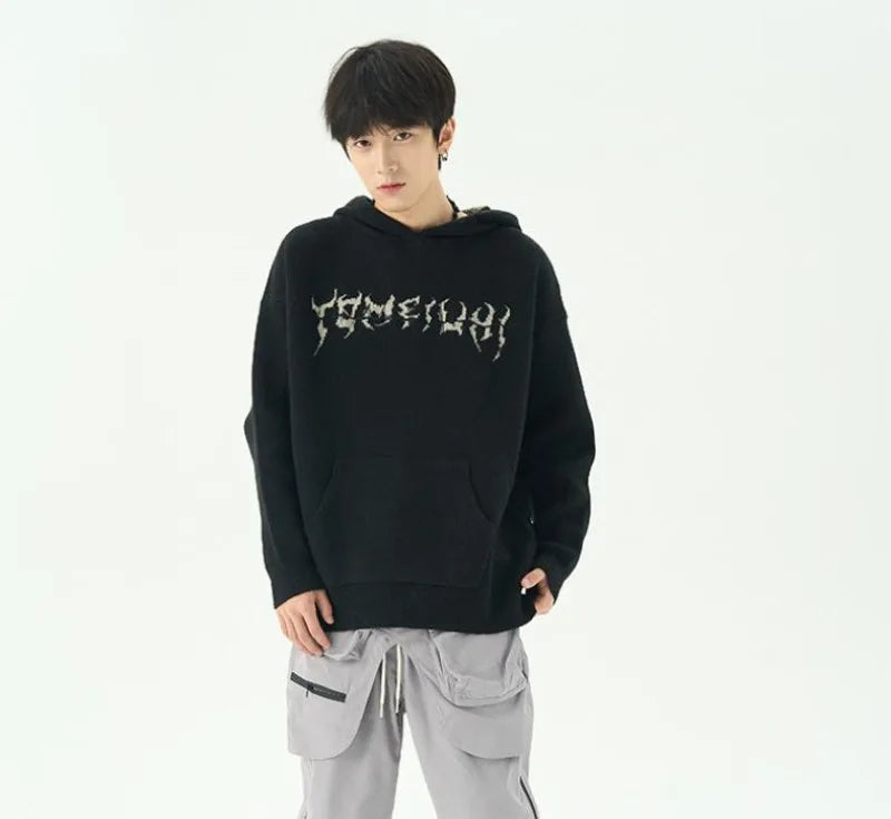 layered flame street knit, photo-ready knit, trendy urban fashion top for men, layered streetwear look