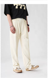 mens pants casual elastic waist drawstring straight trousers streetwear new fashion traf homme pants unique default style 3290