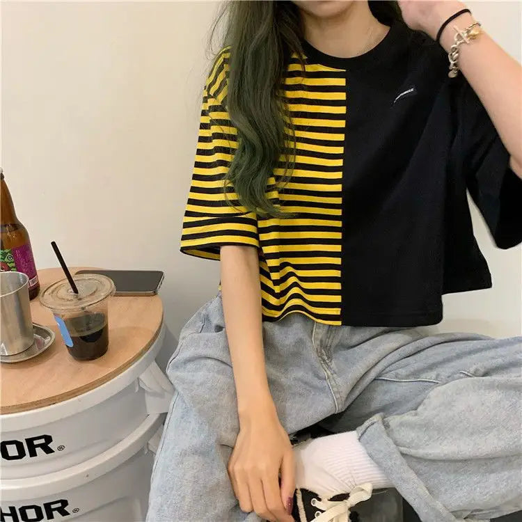 Trapwear Anime panel – Short Sleeved T Shirt Women 2024 New Summer Design White Spl