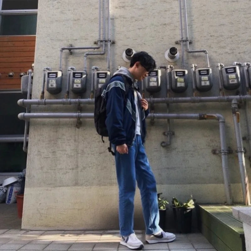 grunge street bomber, modern fit for men, oversized fit