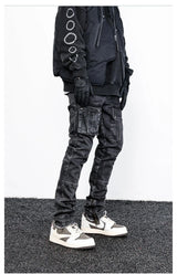retro washed denim jeans mens bottom zipper jean trousers with pockets hip hop fashion high street slim fit pants joggers jeans unique joggers style 3102
