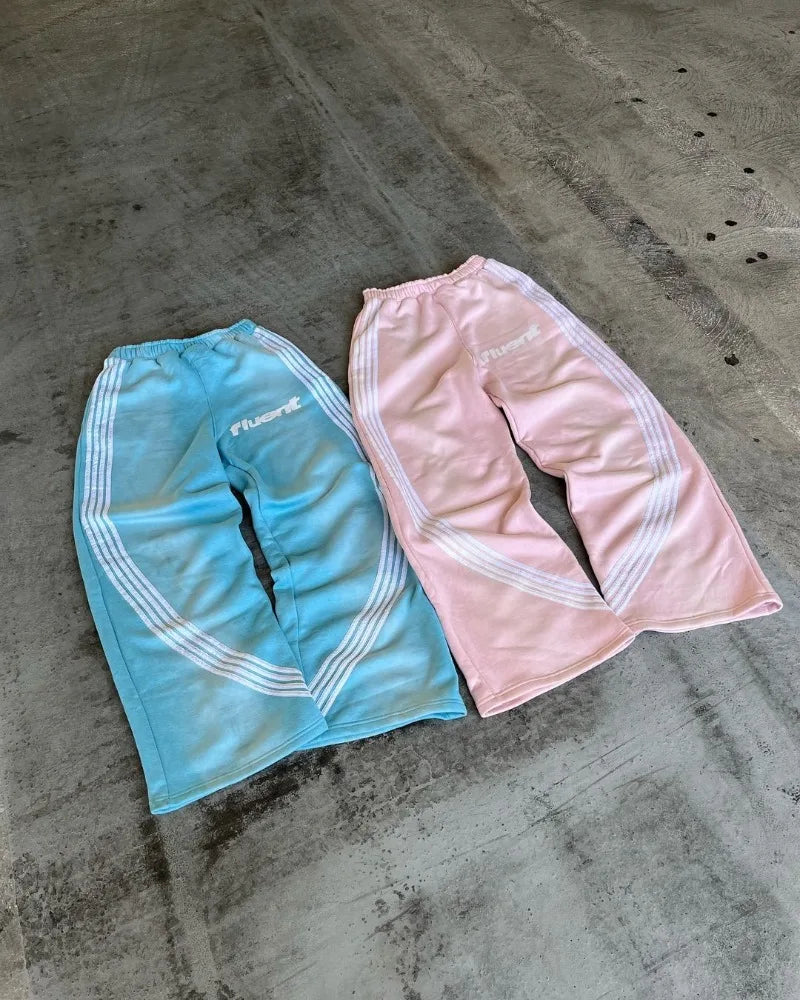 y2k american hip hop rock fashion letter striped nine point pants street fashion brand harajuku retro oversized couple trousers unique default style 3427