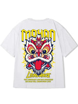 Glitchcore Angelcore design – Lion Dance Funny Graphic Men T Shirts Printed 2025 Summer Hi