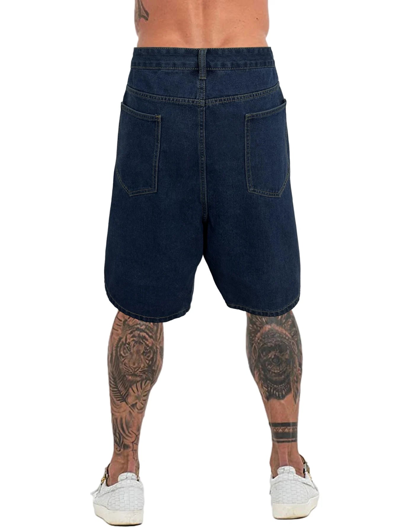 mens plus size denim jeans shorts casual high street straight jeans hip hop streetwear basic short joggers pants men clothing urban active pants