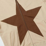 European American Casual Y2K Personalized Five-pointed Star Hoodie Trend Ins Retro Loose Y2k Zipper Sweatshirt for Men and Women