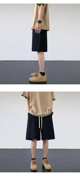 korean sports shorts men new summer hot style loose casual waffle five point pants teenagers solid color versatile niche pants unique shorts style 2123