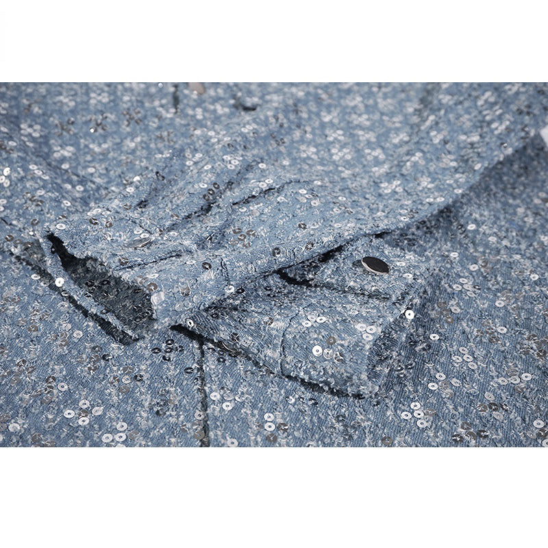 hip hop sequins denim jacket streetwear new casual long sleeve jean coats mens autumn winter harajuku cotton outerwear nan fa - variant style f4d66e for streetwear fashion