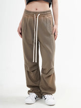 fashion washed distressed pants elastic waist drawstring men women hip hop casual sportwear pants unisex y2k streetwear joggers relaxed fit joggers