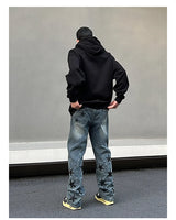 mens high street stars embroidery denim jean pants casual loose straight jeans hip hop y2k unisex pants streetwear joggers unique joggers style 3935