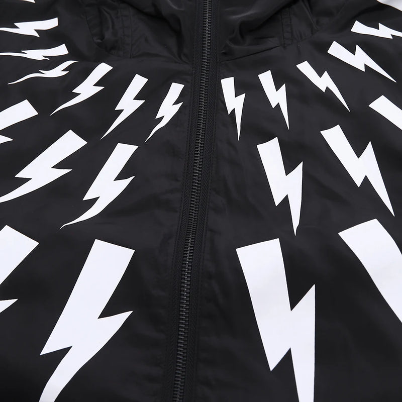New luxury Men 2023 Classic Neil Thunderbolt Zipper Windbreak Windproof Parka Jackets With Hoody Outdoor Wear Thin #426