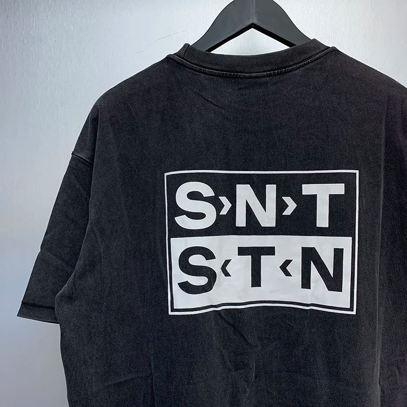 Trapwear Shirt – Vintage Wash Black Saint T Shirts Men Woman Best Quality Two – Urban Streetwear for Men & Women