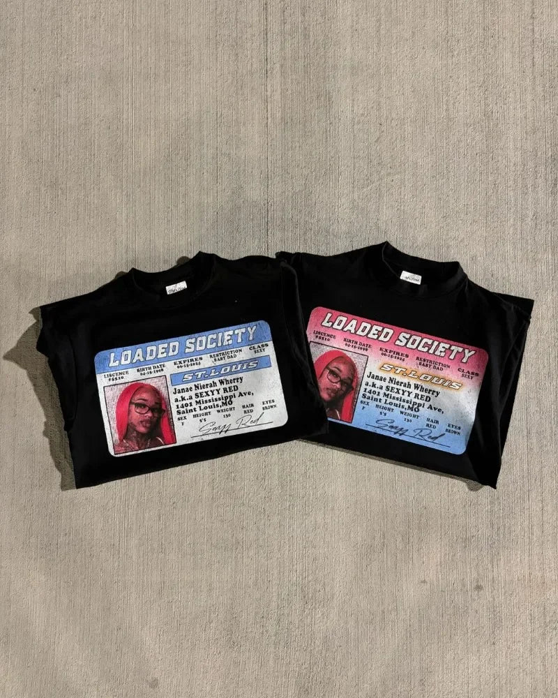 Sadcore Aesthetic print tee – Y2K High Street Trendy Brand Casual And Versatile Anime Prin