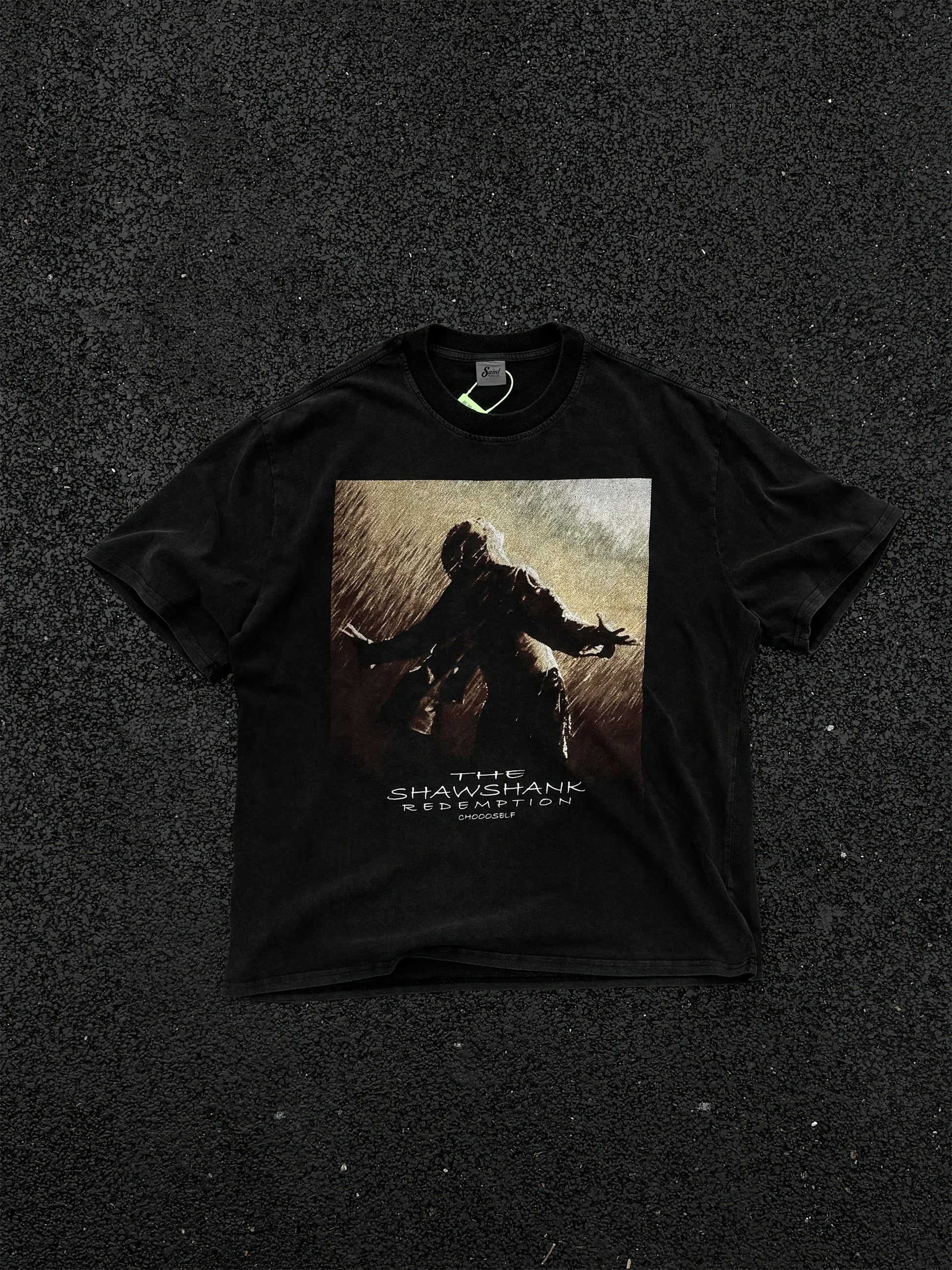 trapwear vintage t-shirt featuring 2024 vintage retro film picture print streetwear high street casual cotton tops t shirt for summer