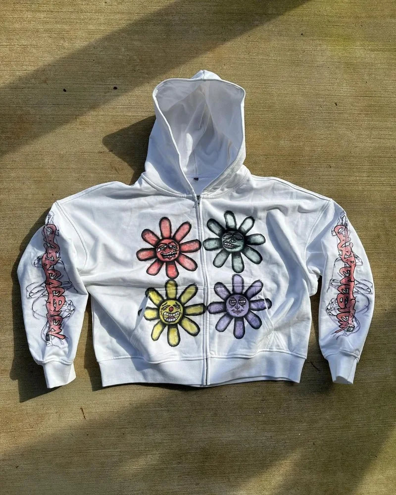 European And American Street Fashion Couple Zipper Sweatshirt Y2K Hara