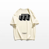 Skatercore Chrome print – Hip Hop Street Personality Letter Print Round Neck Short
