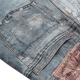 dirty tie dye baggy jeans mens streetwear hip hop loose blue denim pants hi street luxury designer jeans trousers man vintage washed jeans