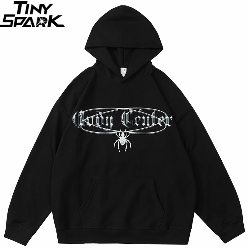 2023 Hip Hop Streetwear Hoodie Sweatshirt Cross Spider Graphic Hoodie