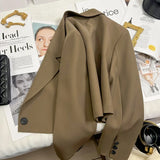 Black Short Blazer For Women Trendy 2024 Versatile Notch Collar Short