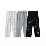 rainbowtouches 2022 unisex pants splash ink print high street drawstring loose casual pants mens straight fashion women pants unique default style 2695