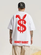 Harajuku Crying character – Money Rabbit Funny Graphic Printed T Shirt For Men Oversized