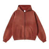 cyberpunk oversized shirt featuring mens oversize long sleeve washed double zipper cardigan hoodies loose plus plush gradient womens hooded pullovers winter