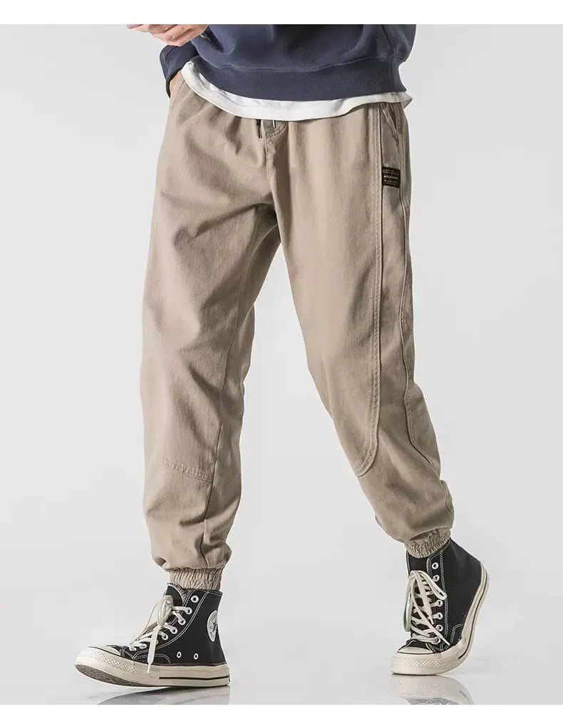 2024 autumn mens khaki cargo pants korean slim fit sports pants harajuku high street sweatpants casual mens clothing new unique joggers style 4387