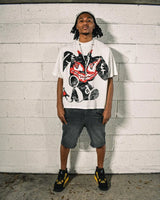Glitchcore Vintage print – American Trendy Gothic Letter Pattern Printed Oversized T Sh