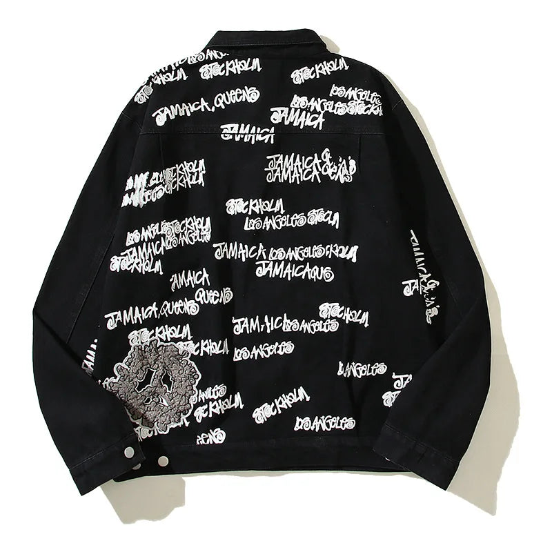 casual layering jacket featuring new 2023 gentleman men flocking legacy artistic letters denim heavy baseball coats jackets abstract digital coat warm 619 design – premium quality jacket for men