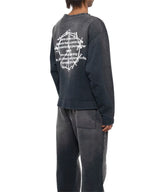 Vintage FW24 Devil print pattern High-Street Cotton Quality round neck pullover long sleeved sweatshirt