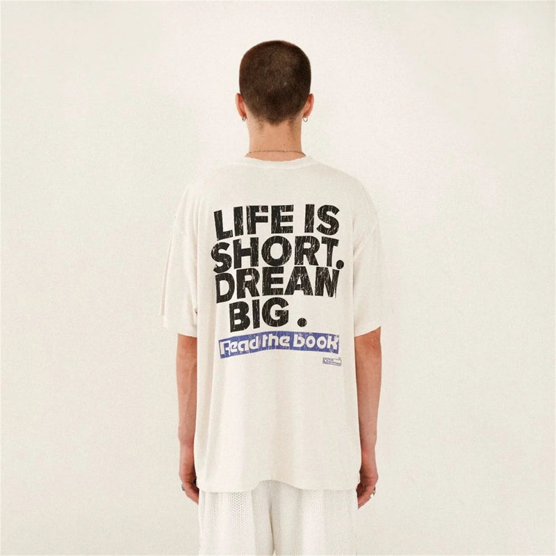 Flame-core tee with graffiti bubble letters and retro edge