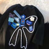 Harajuku Vintage t-shirt – Super Chic Appliques Butterfly Bow Creative T Shirts Sweet G